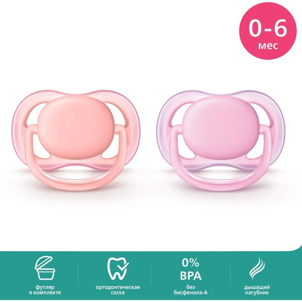 Пустышка Philips Avent ultra air SCF244/21 с футляром для хранения и стерилизации 2 шт. - фото 1