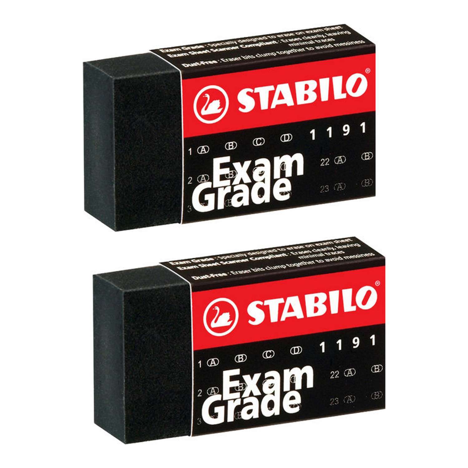 Ластик STABILO Exam Grade 2 штуки 1191/2В - фото 1