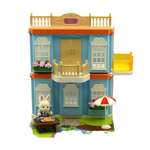 Кукольный домик детский SHARKTOYS с мебелью и куклой фигуркой животного серии гостинная и кухня