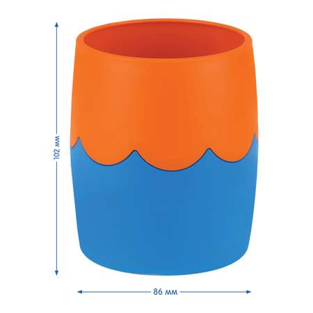 Подставка-стакан МУЛЬТИ ПУЛЬТИ пластик круглый двухцветный сине-оранжевый
