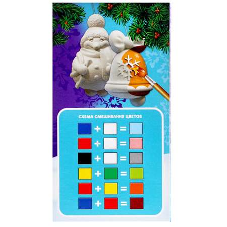Набор для творчества Школа Талантов Роспись ёлочных игрушек 3D Art «Снеговик и колокольчик»