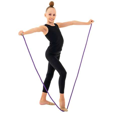 Скакалка Grace Dance гимнастическая. длина 2.5 м. цвет фиолетовый/золото. с люрексом