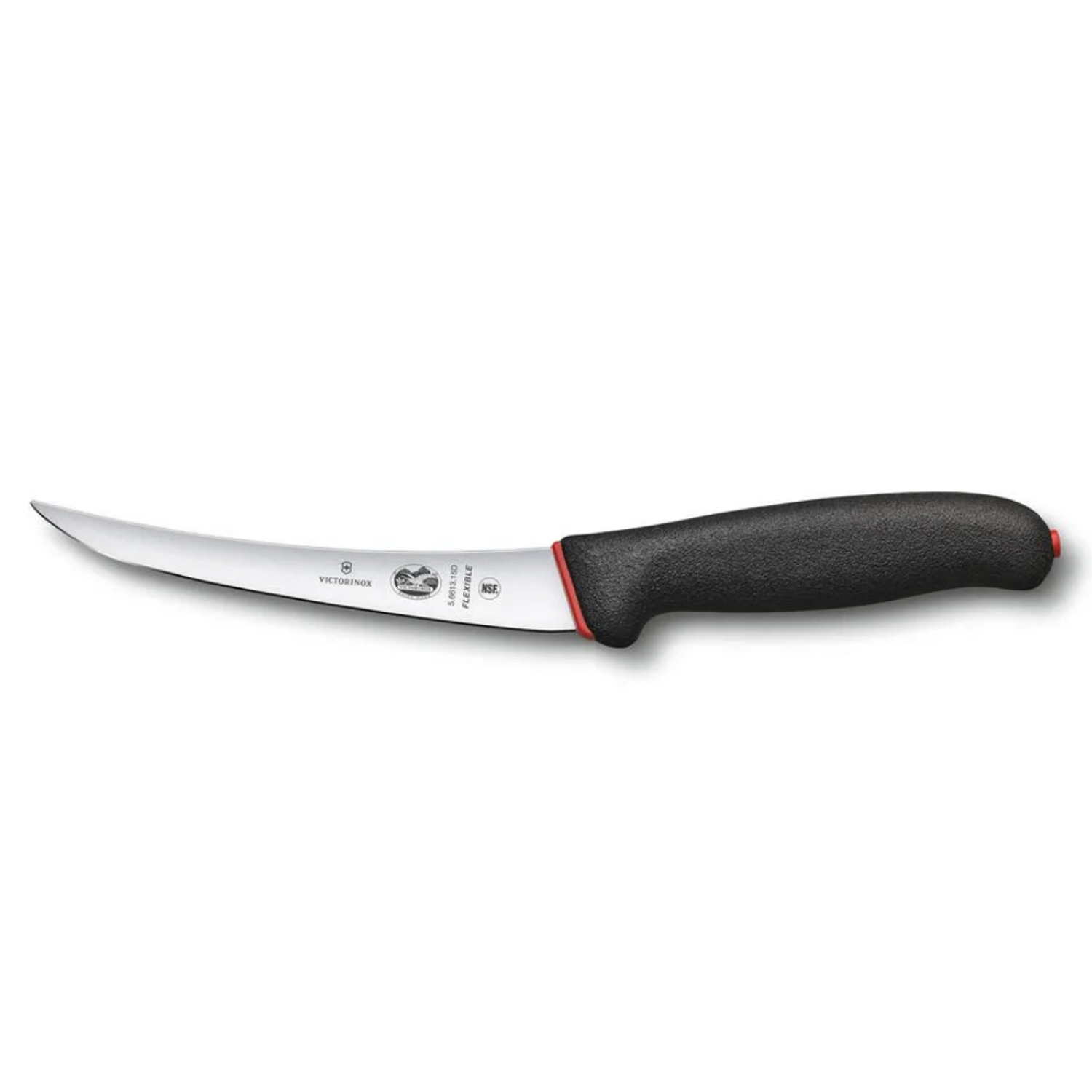 Нож кухонный Victorinox Fibrox 5.6613.15D стальной обвалочный лезвие 150 мм прямая заточка черный - фото 1