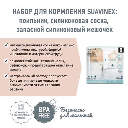 Бутылочка Suavinex Пластиковая 270 мл с 2 сосками и антиколиковым пакетом