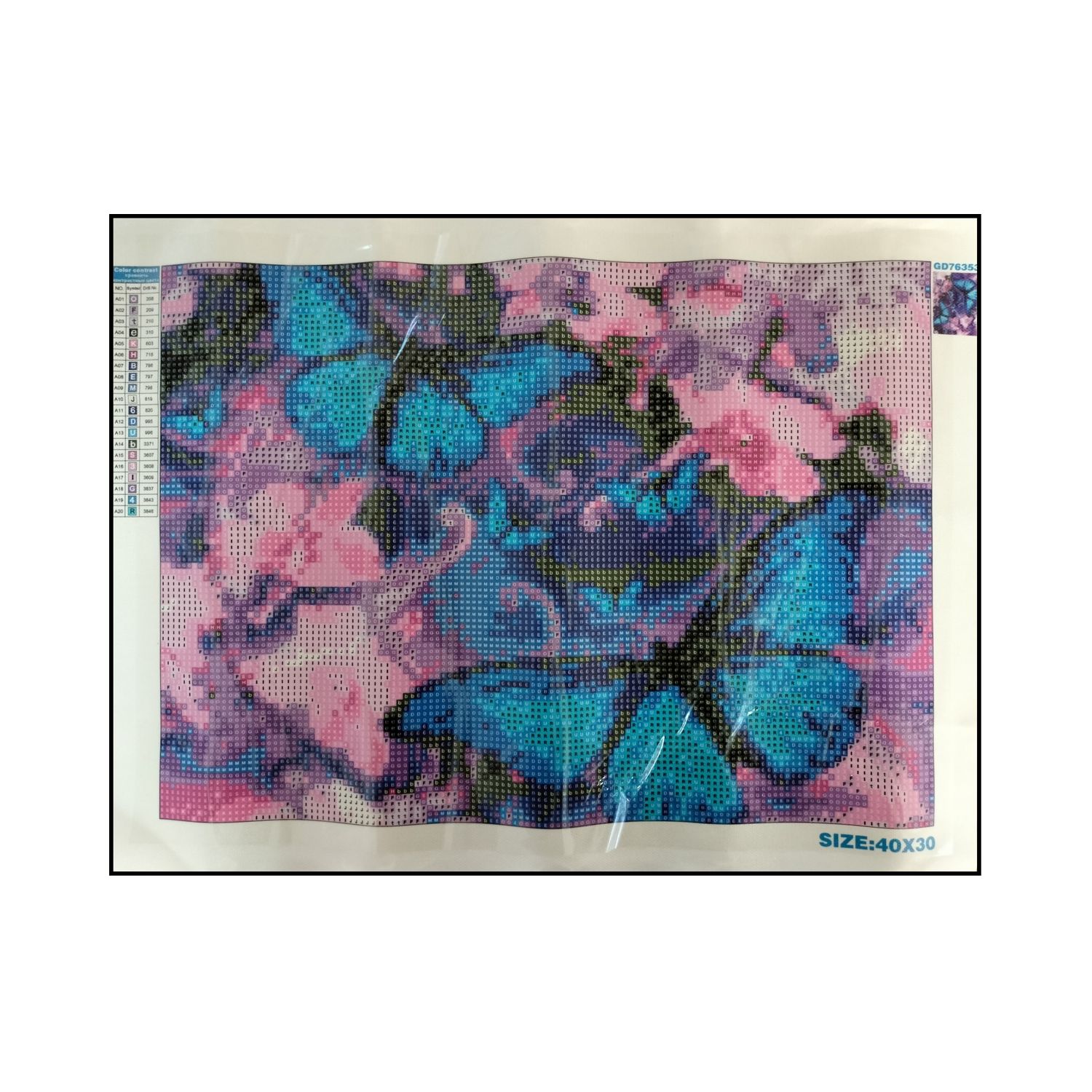 Алмазная мозаика Seichi Синие бабочки 30х40 см - фото 3