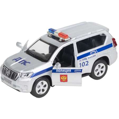Машинка AUTOGRAND Toyota Land Cruiser полиция металлическая с инерционным механизмом 12 см