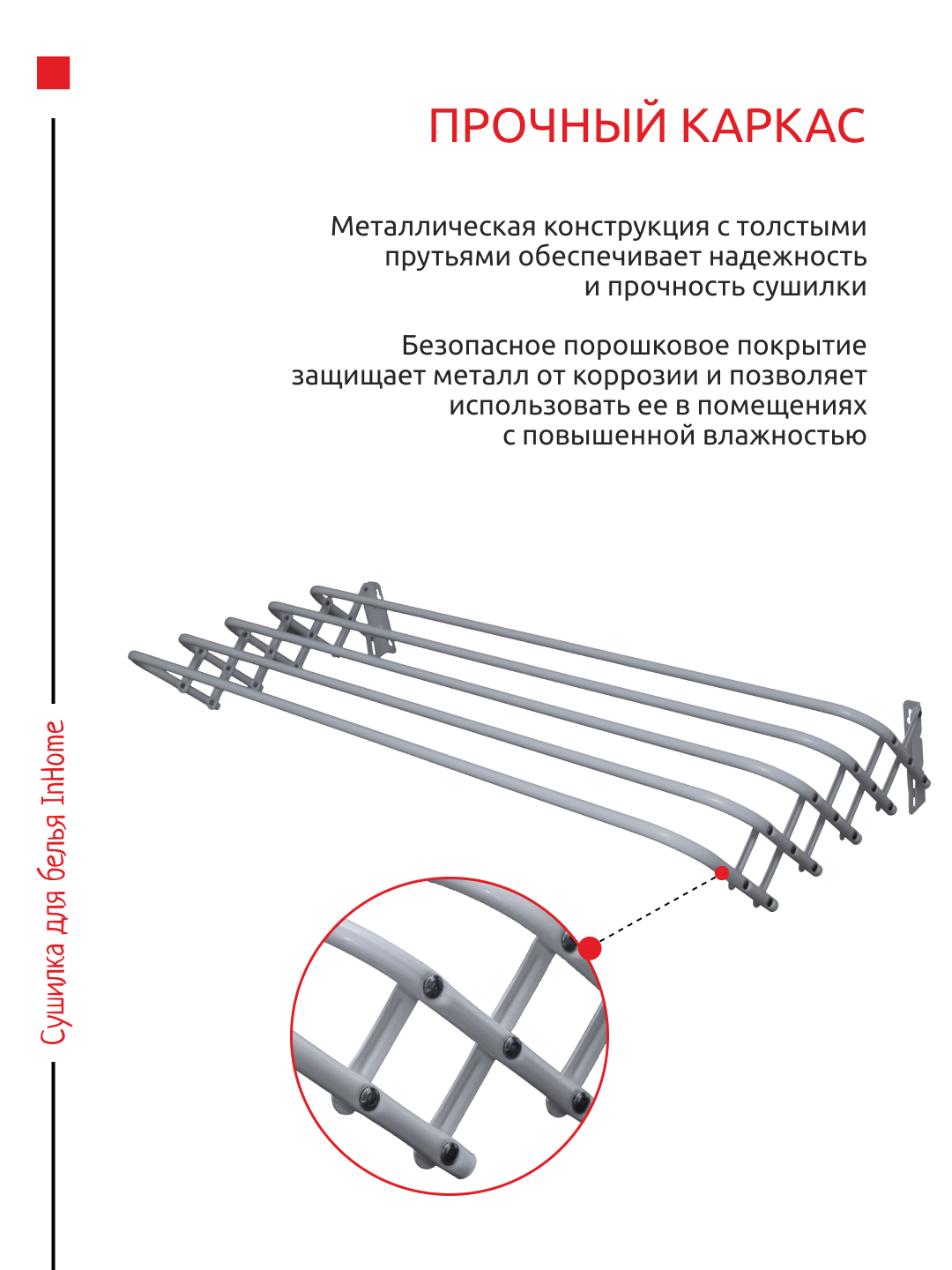 Сушилка InHome Настенная раскладная гармошка - фото 3