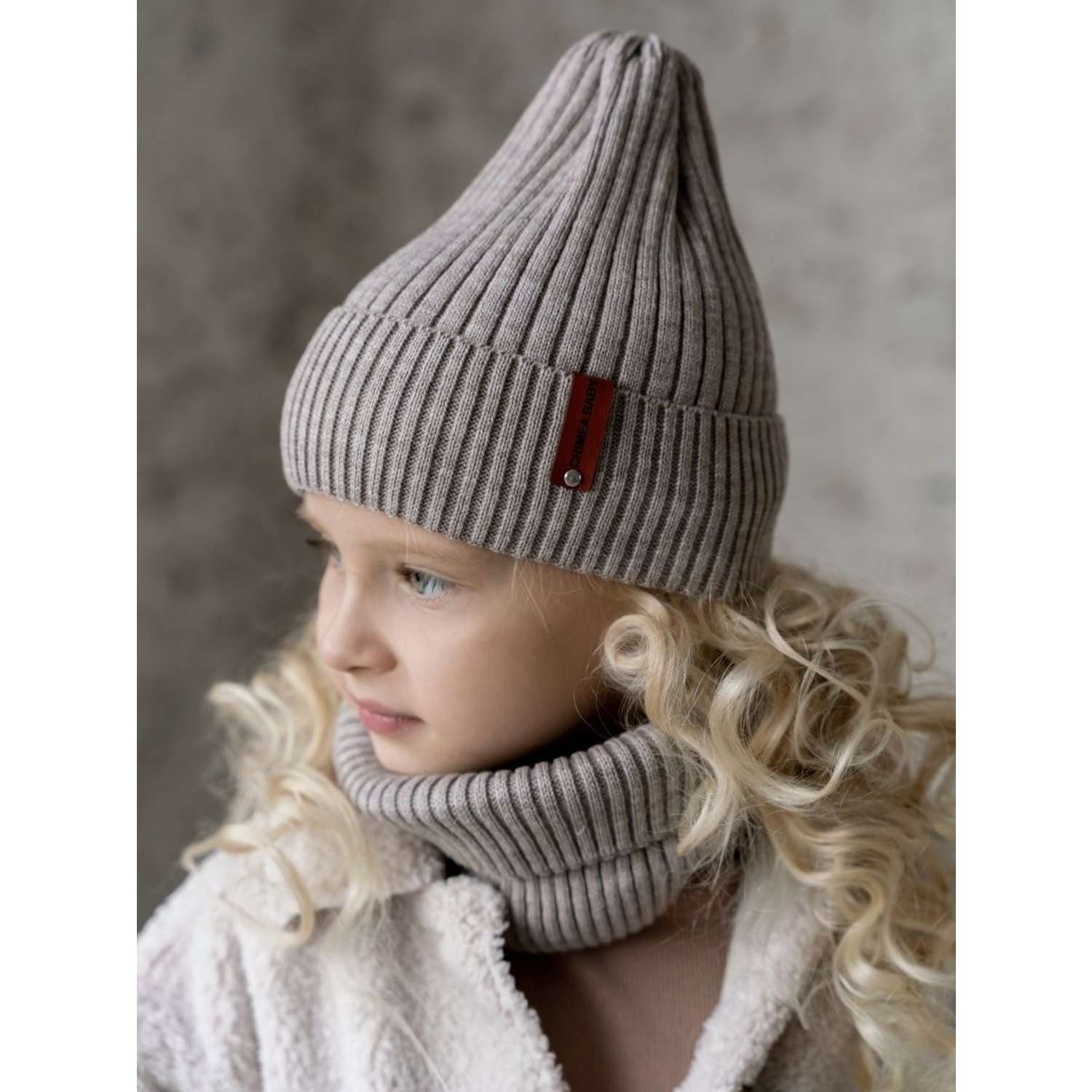 Шапка и снуд Crimea Baby Hatsnood/beige - фото 4