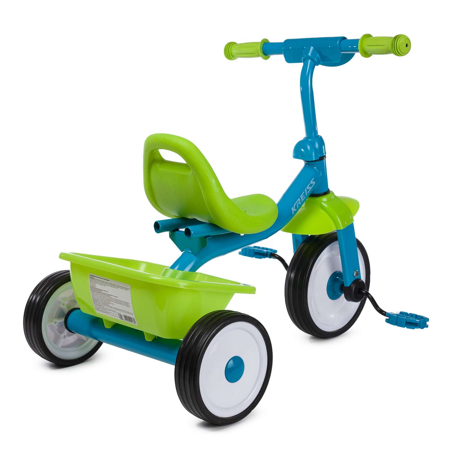 Велосипед трехколесный Kreiss сине-зеленый - фото 5