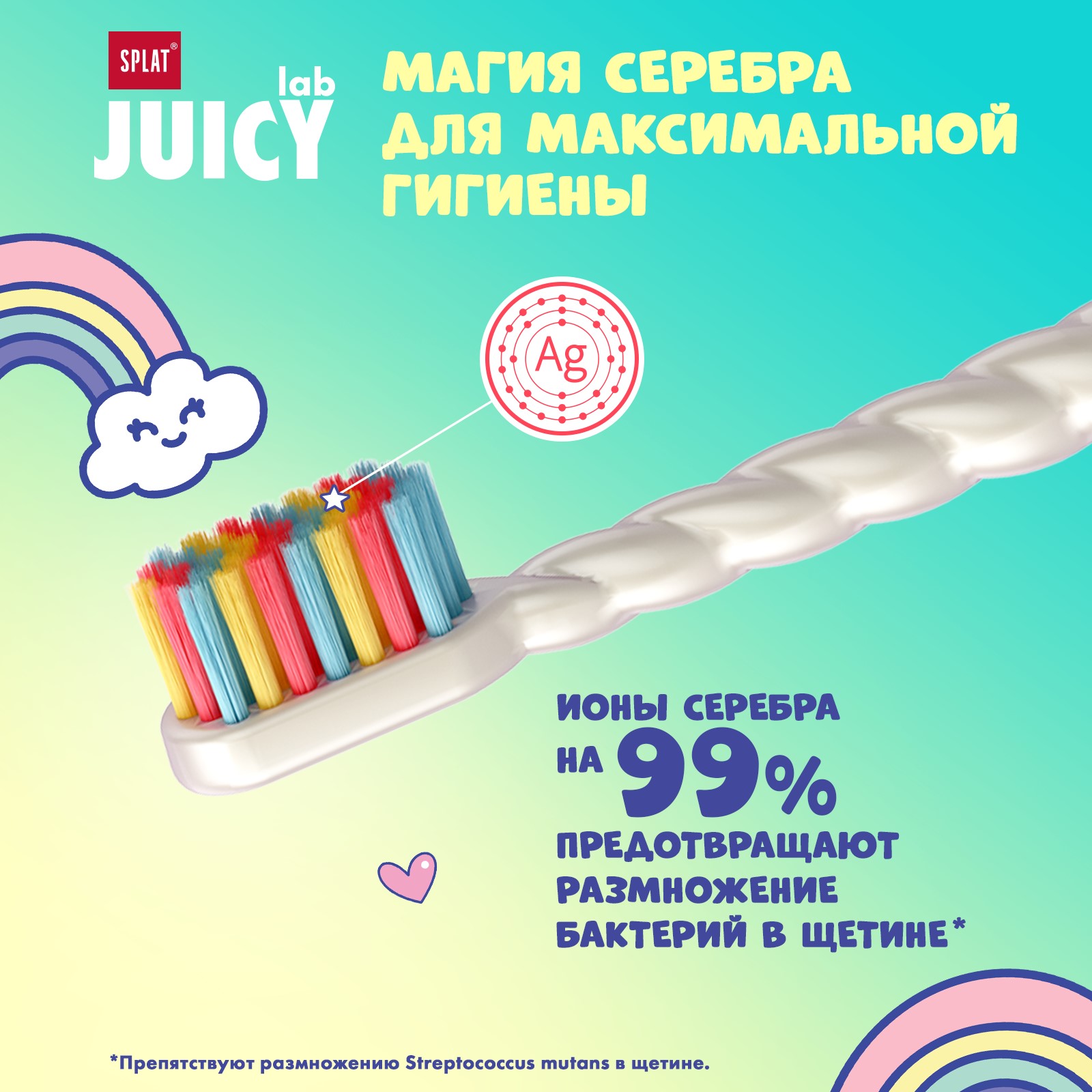 Зубная щетка Splat Juicy Lab Магия единорога Жемчужная купить по цене 239 ₽  в интернет-магазине Детский мир