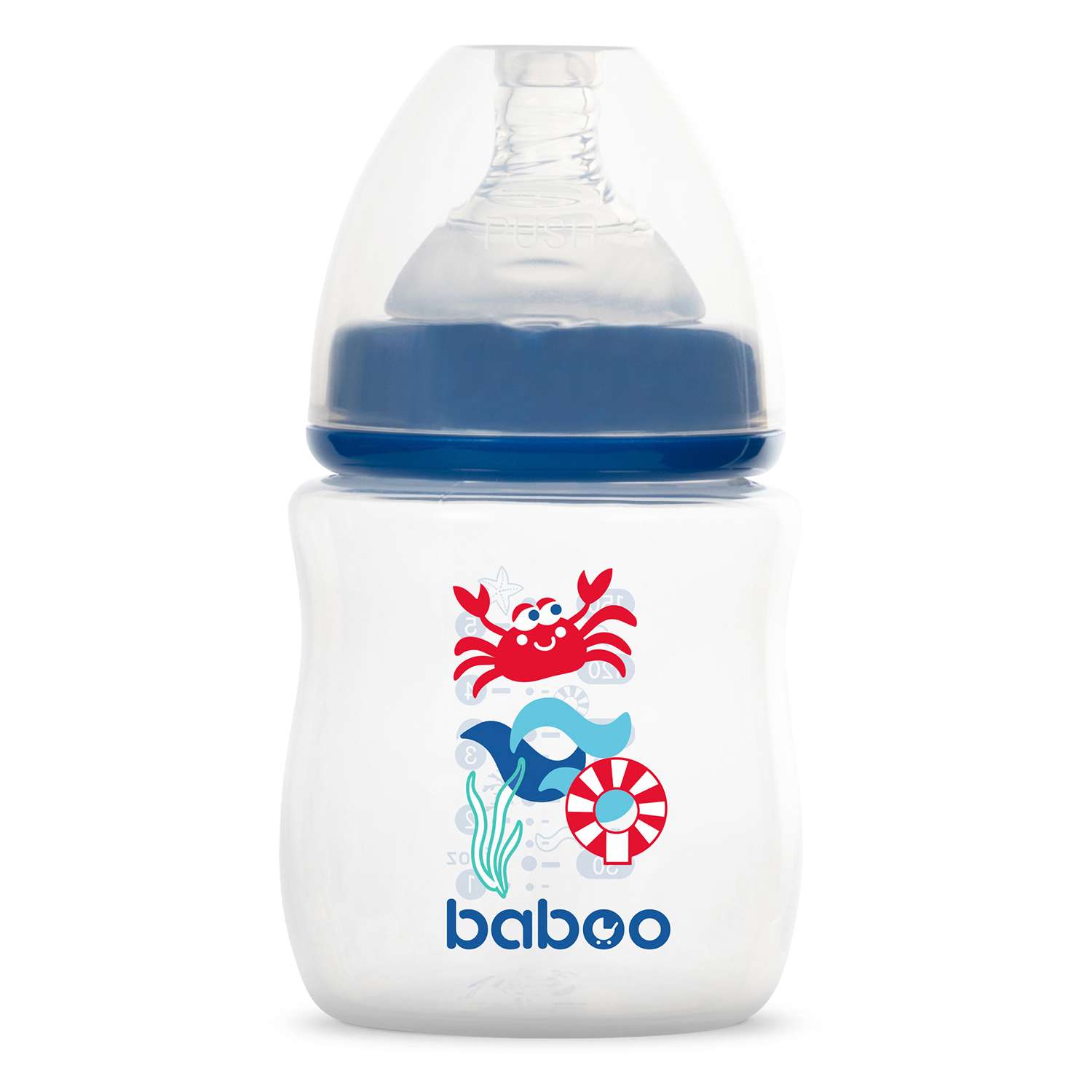 Бутылочка BABOO Marine +соска 150мл Синий 3-115 - фото 1
