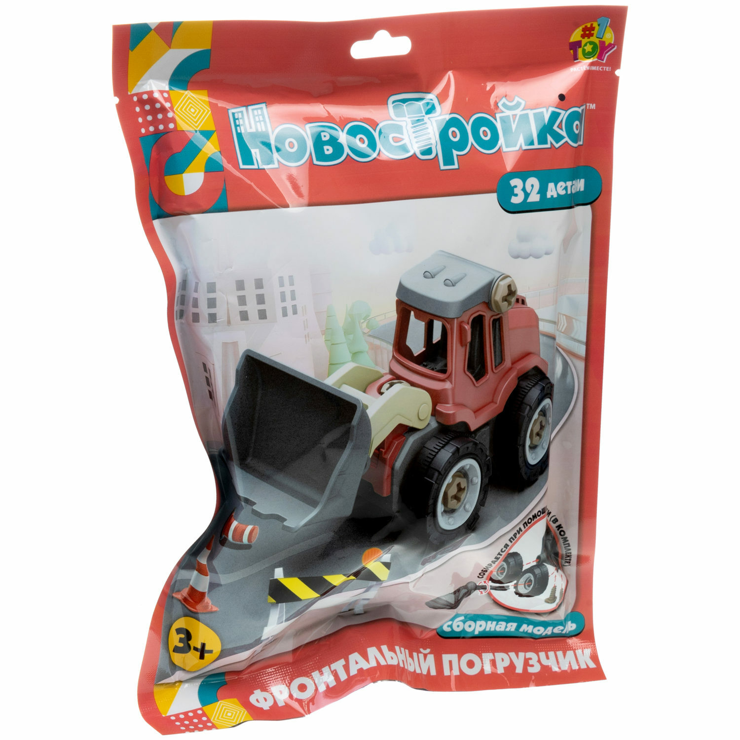 Трактор 1TOY Игрушка с отверткой Новостройка конструктор машинка 32 деталей - фото 11