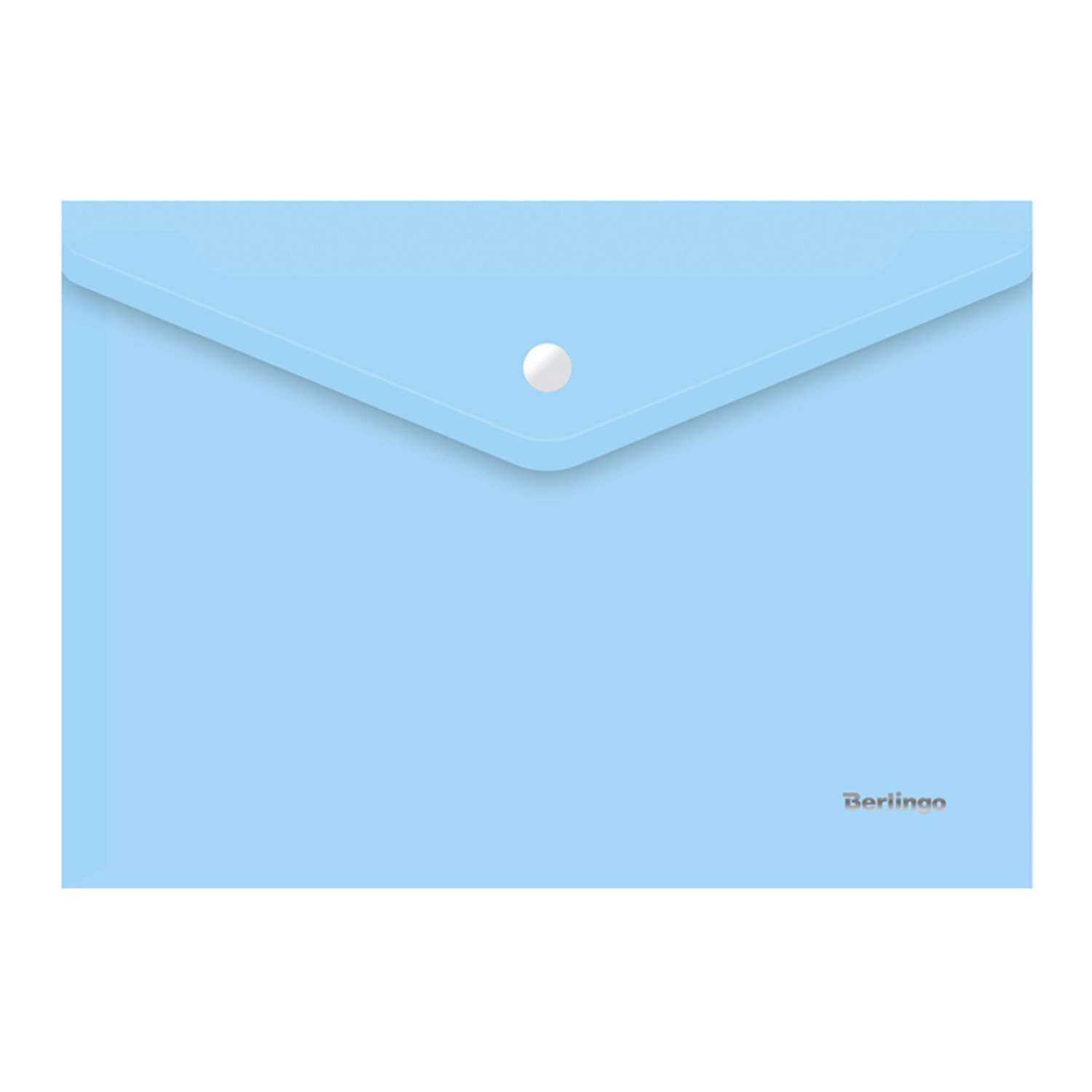 Папка-конверт на кнопке BERLINGO Starlight А4 180 мкм прозрачная голубая набор 10 шт - фото 2
