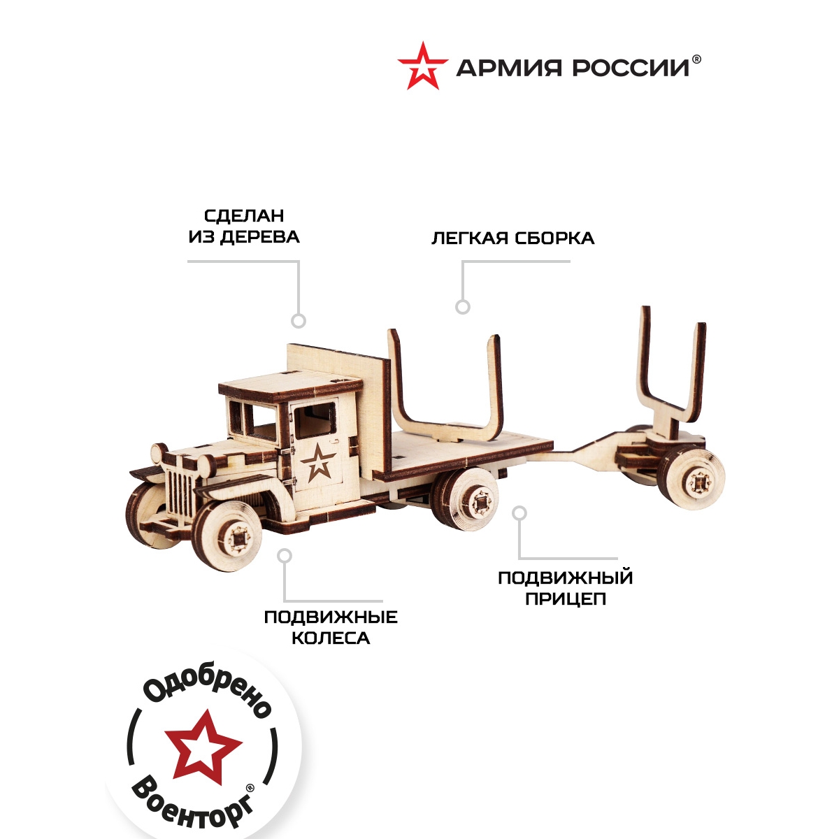 Конструктор Армия России Грузовичок с роспуском 57элементов AR-ZIS-84 AR-ZIS-84 - фото 2