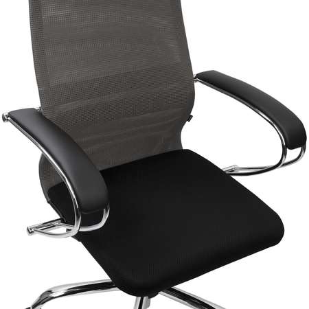 Кресло компьютерное Brabix игровое офисное на колесиках тканевое черное серое