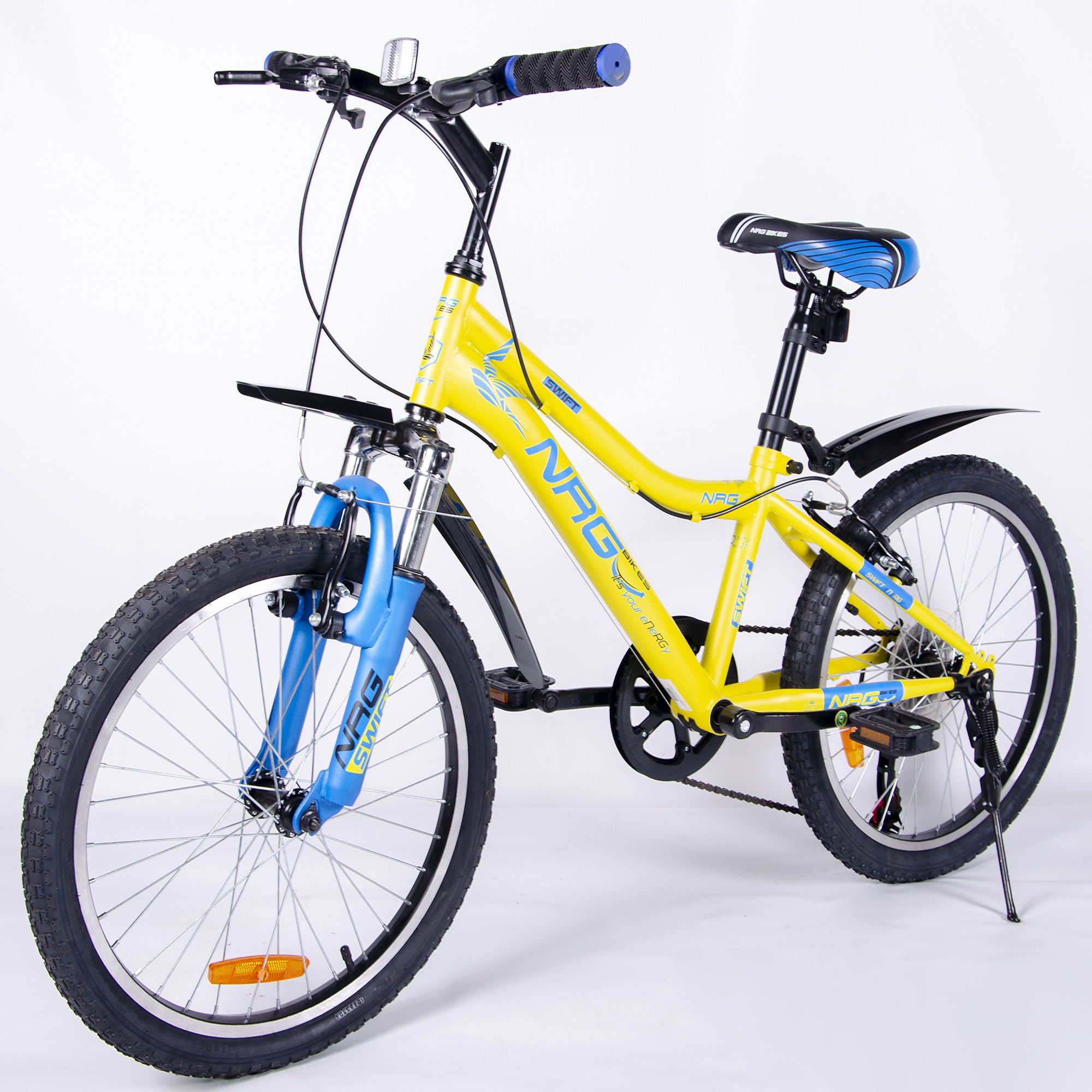 Велосипед NRG BIKES SWIFT 20 lemon-blue-black - фото 2