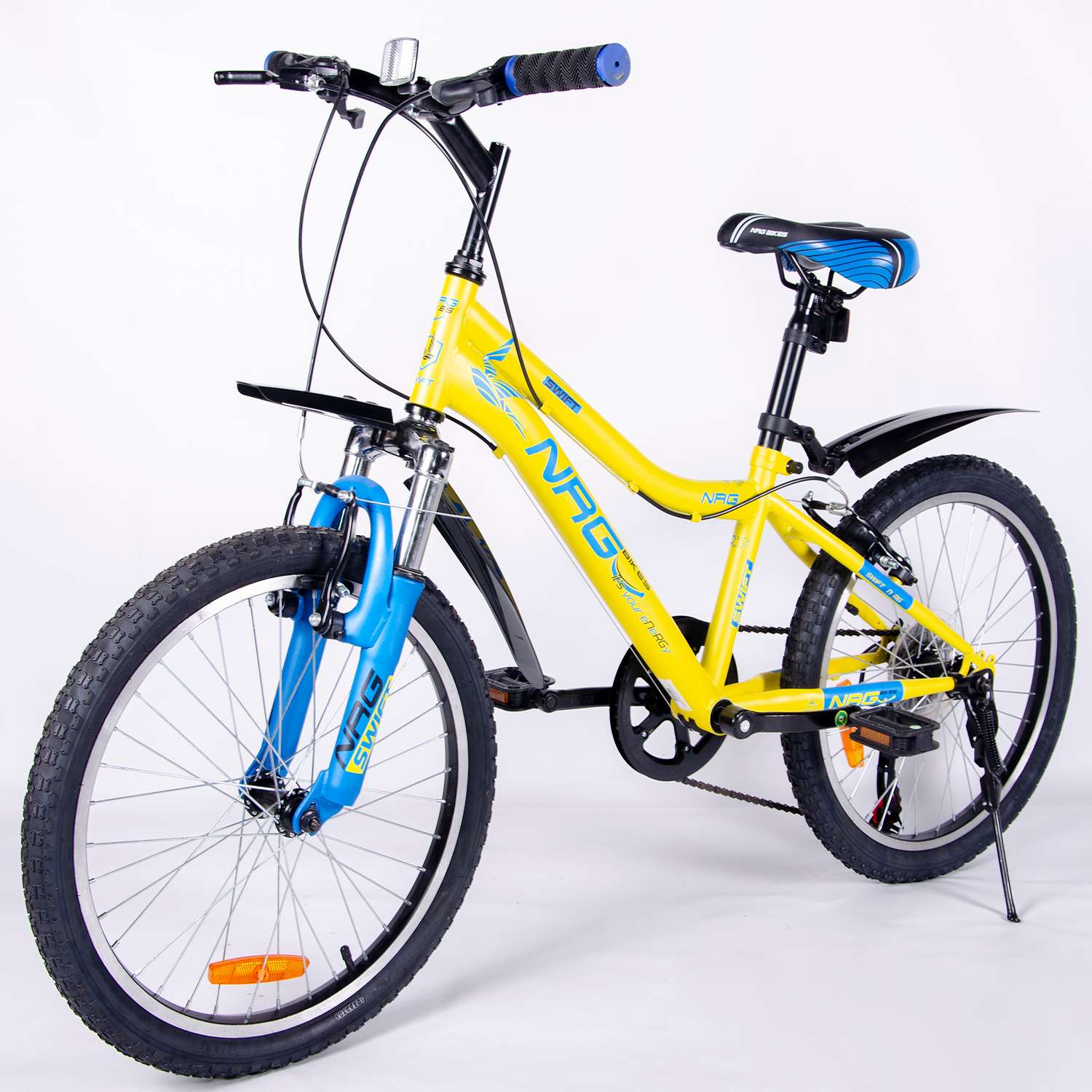 Велосипед NRG BIKES SWIFT 20 lemon-blue-black - фото 2