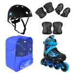 Набор роликовые коньки Sport Collection раздвижные Set City Racer Blue шлем и набор защиты в сумке размер XS 25-28