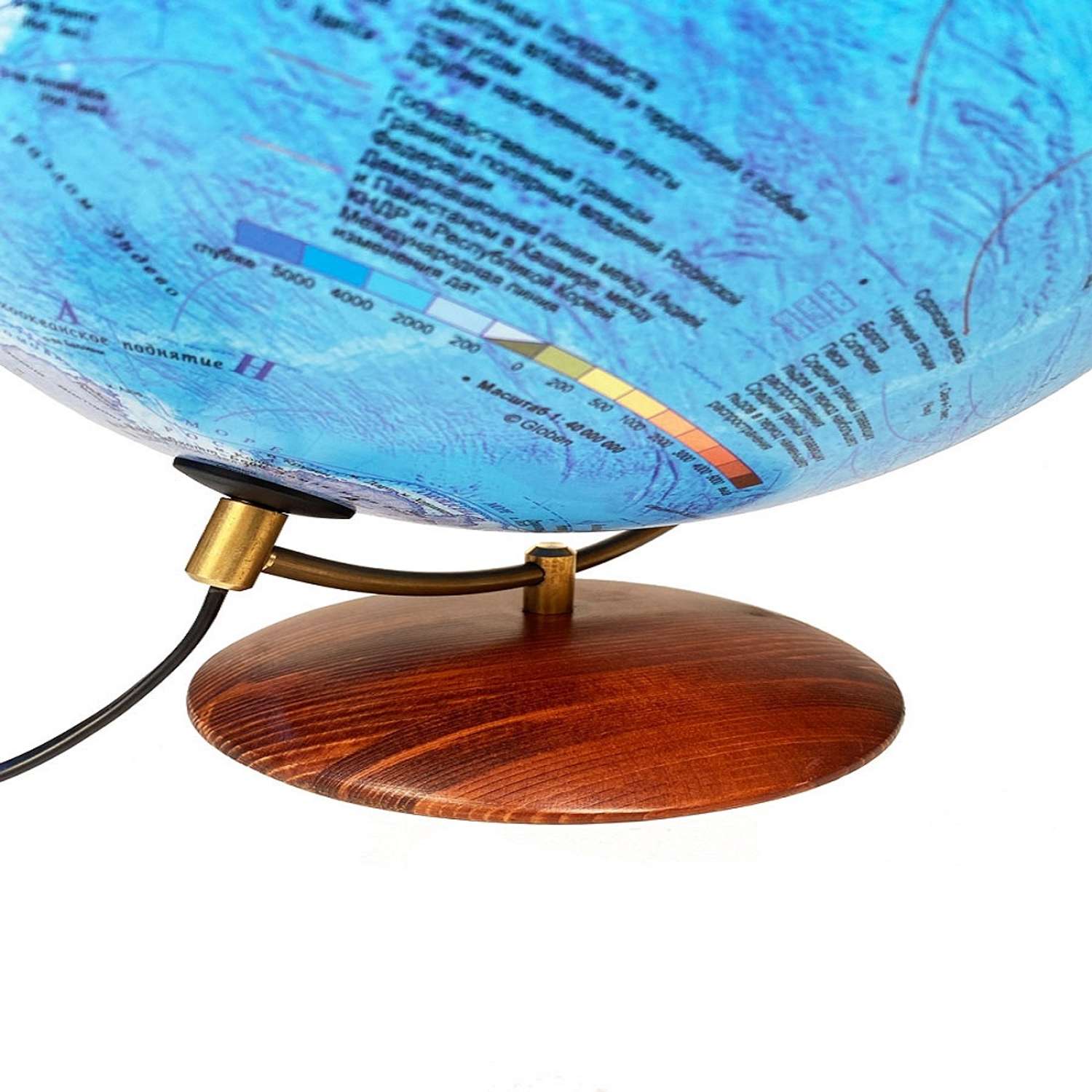 Глобус Globen Земля на подставке из натурального дерева с LED-подсветкой 32 см - фото 3