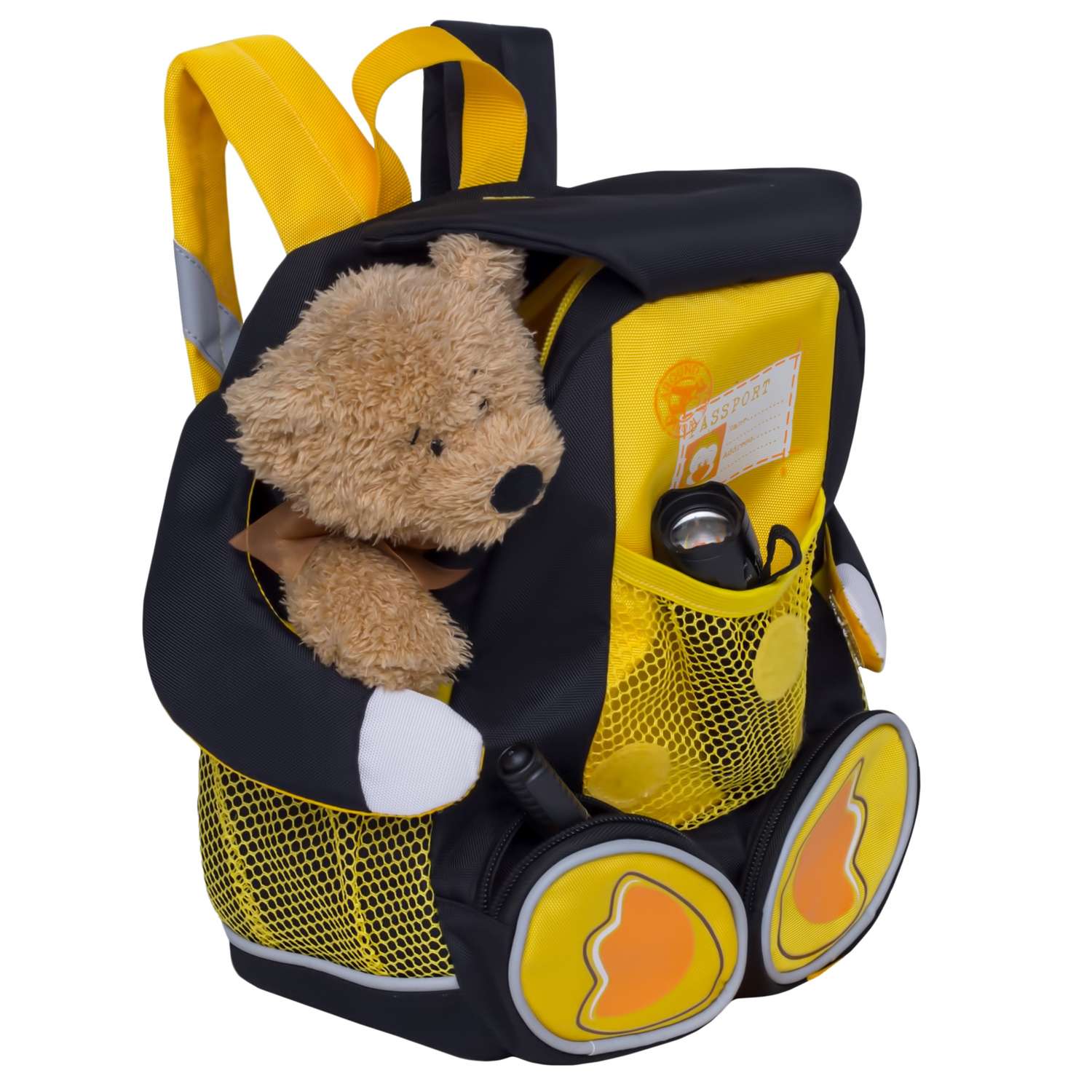 Рюкзак детский Grizzly Пингвин Черный-Желтый - фото 2
