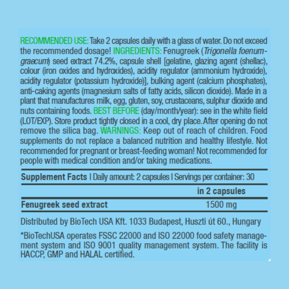 Пажитник BiotechUSA Fenugreek 60 капсул - фото 2