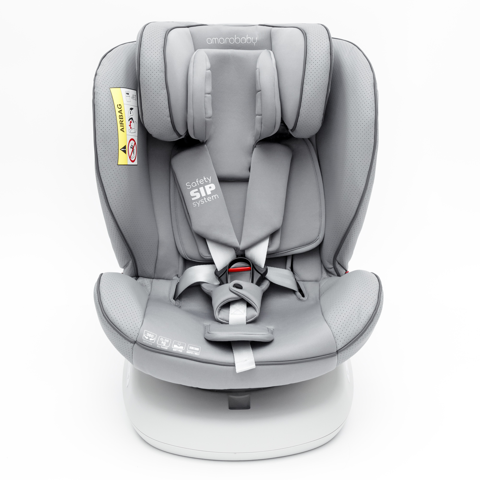 Автокресло Amarobaby Сhampion Isofix класс D группа 0+/1/2/3 Серый - фото 18