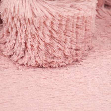 Лежанка Пижон с когеточкой «Пижон» овальная 55х36х47 см пушистый мех джут розовая