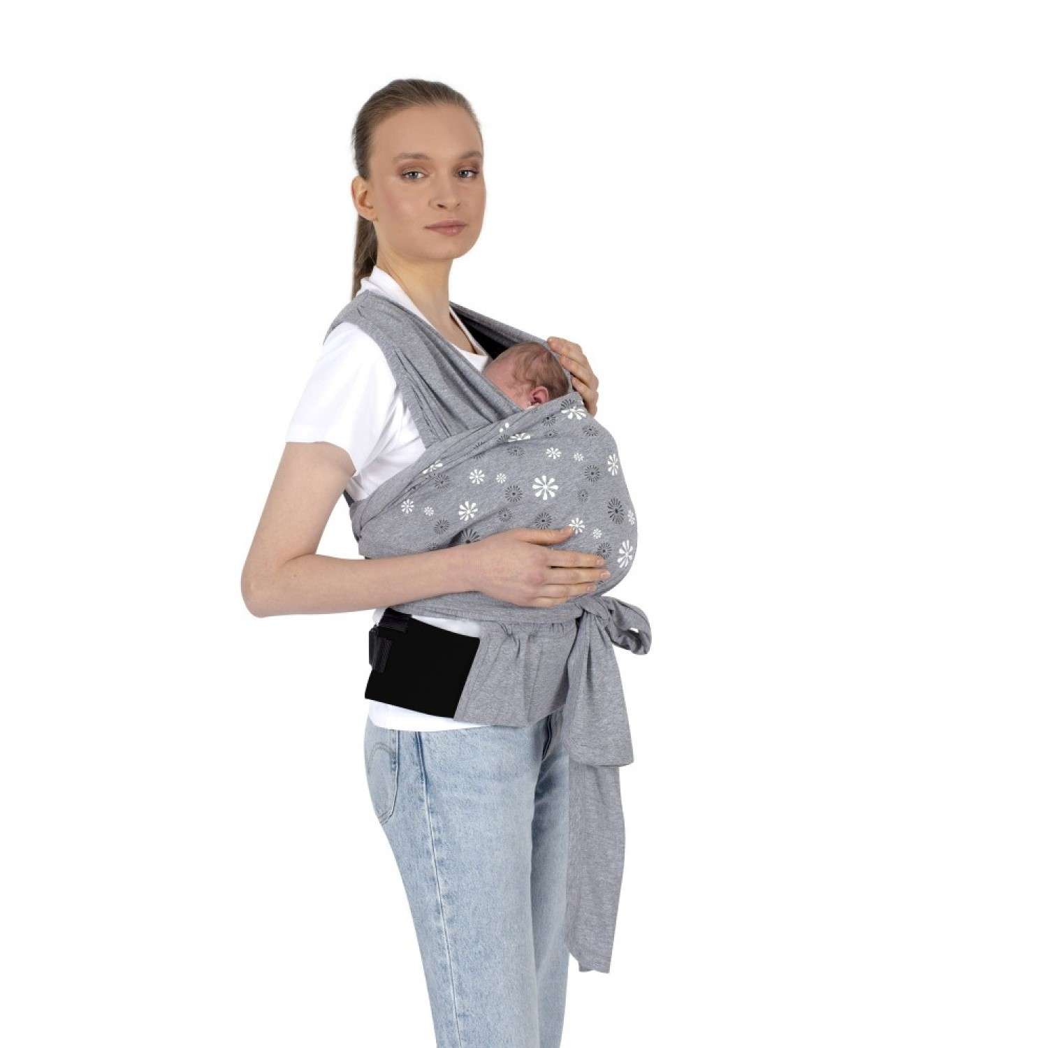 Слинг-шарф SEVIBEBE с функцией поддержки спины родителя для деток весом 3-12 кг - фото 1