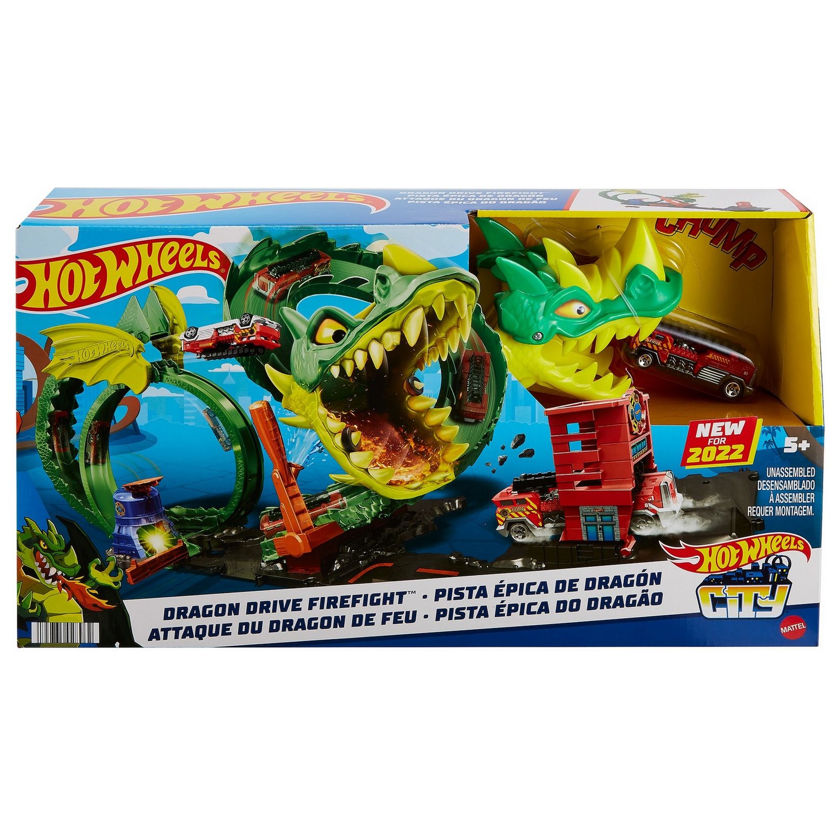 Набор игровой Hot Wheels Сити Огневой бой с драконом HDP03 купить по цене  5799 ₽ в интернет-магазине Детский мир