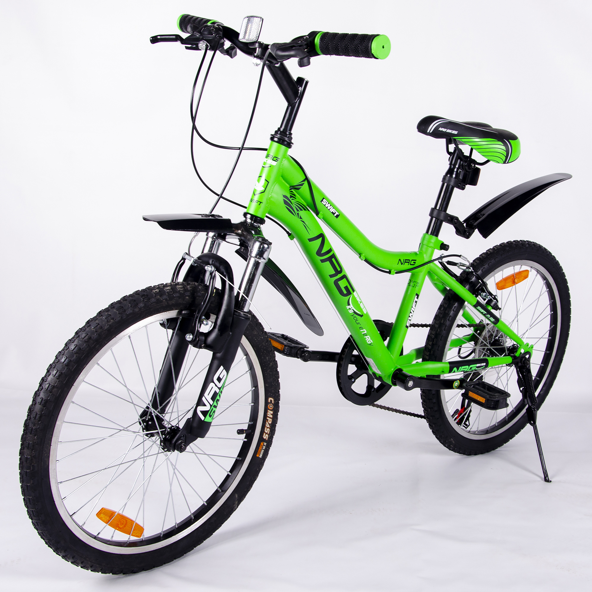 Велосипед NRG BIKES SWIFT 20 green-black-white - фото 2