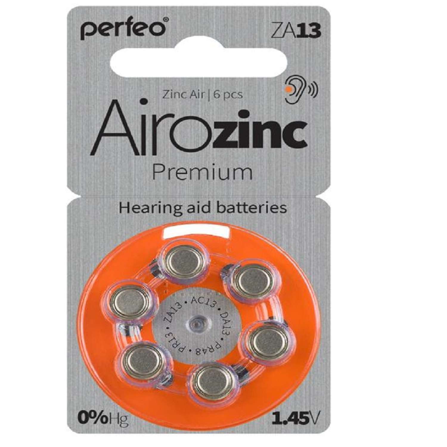 Батарейки Perfeo Za13 6bl Airozinc Premium 6 штук - фото 1