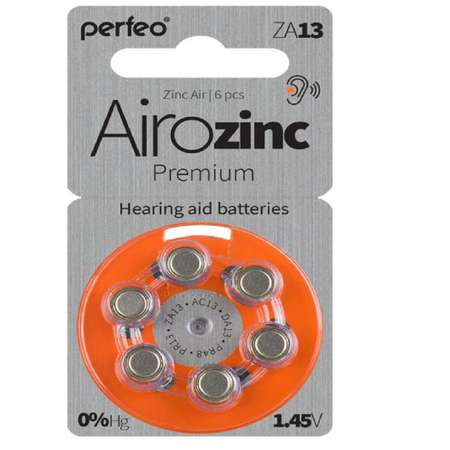 Батарейки Perfeo Za13 6bl Airozinc Premium 6 штук
