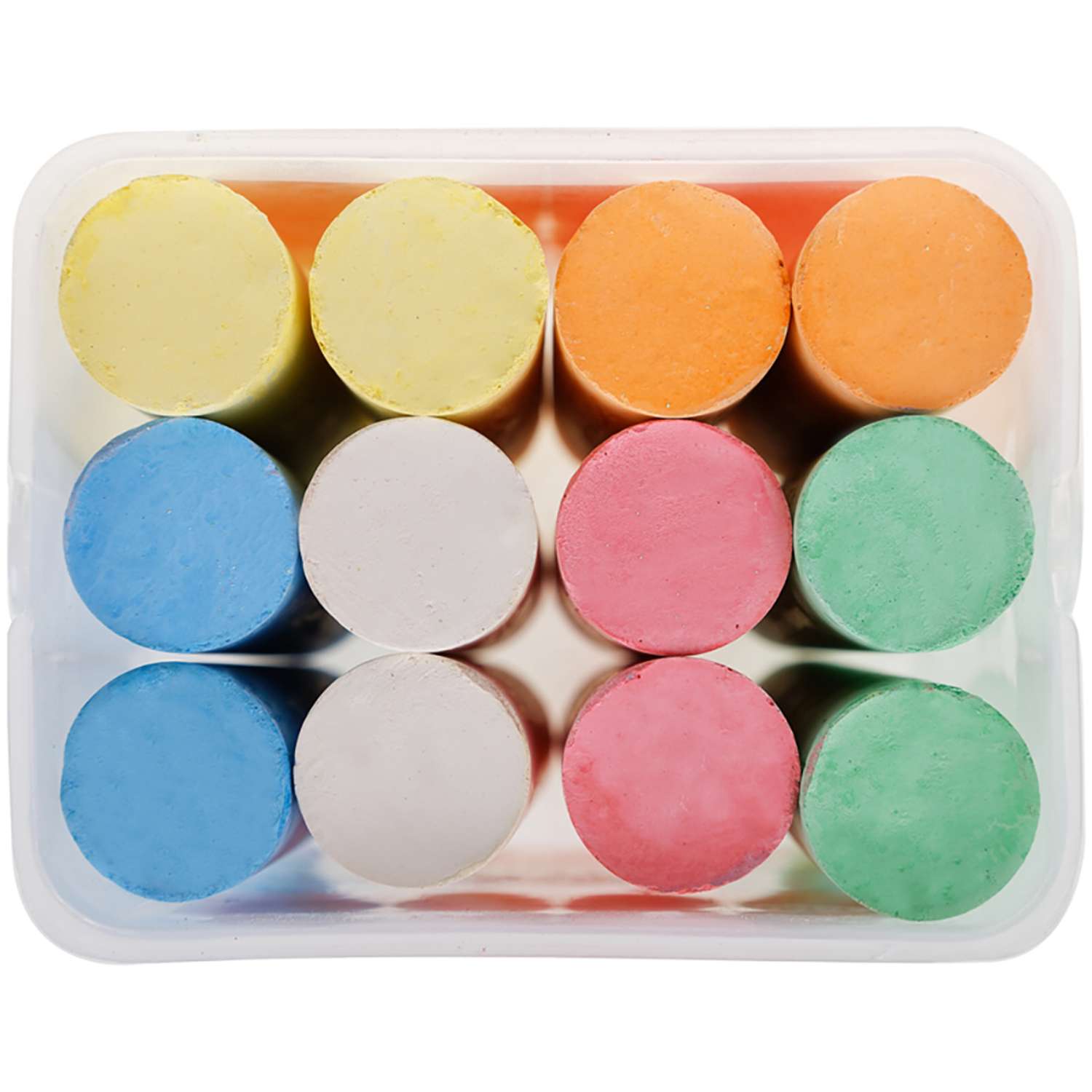 Мелки для асфальта Гамма Мультики цветные 12шт. 6 цветов круглые пластиковое ведро - фото 14