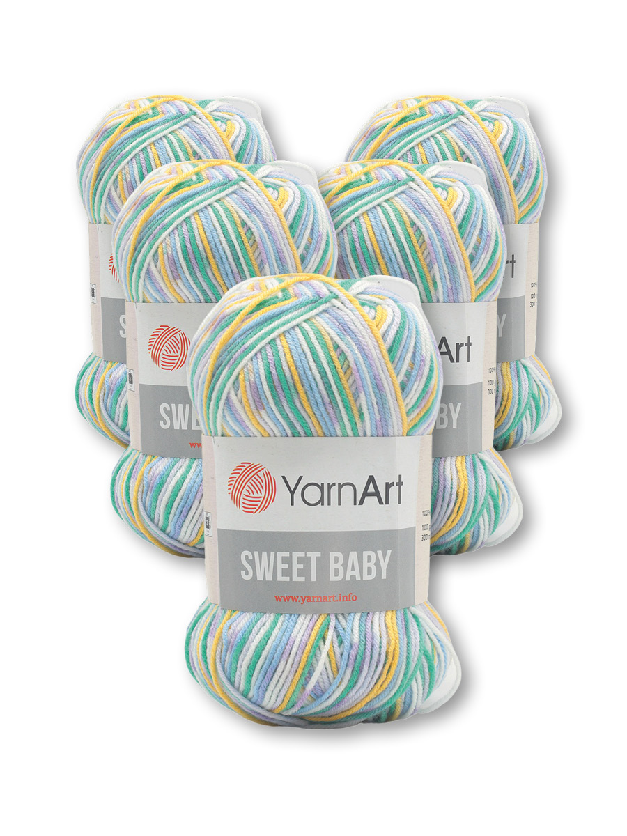 Пряжа для вязания YarnArt Sweet Baby 100 гр 300 м акрил тонкая детская 5 мотков цвет 913 - фото 1