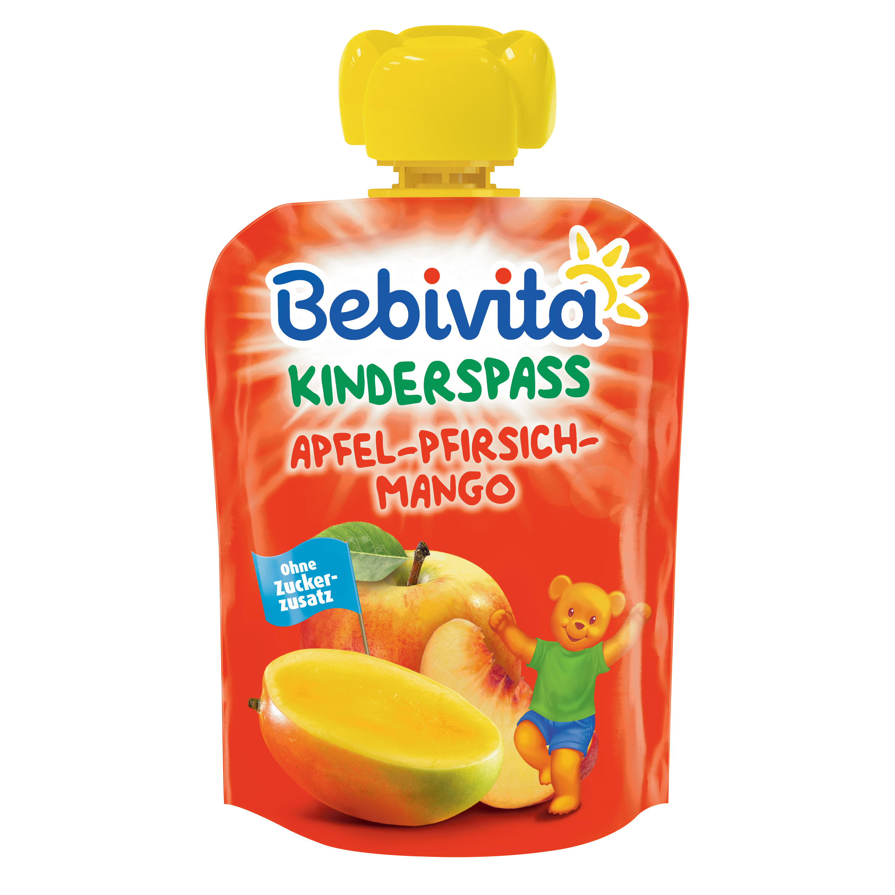 Пюре Bebivita яблоко-манго-персик 90г с 6месяцев - фото 1