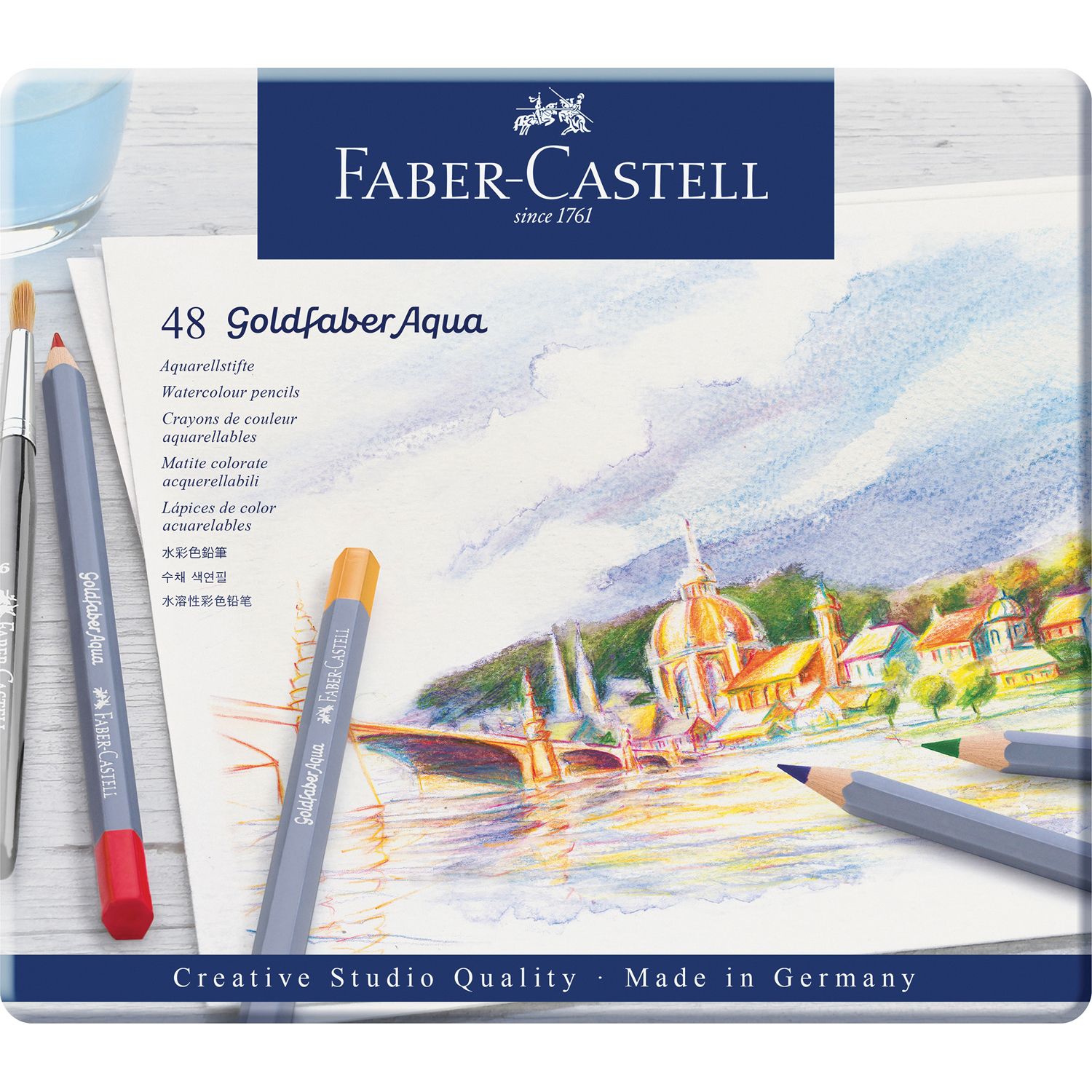 Карандаши акварельные FABER CASTELL художественные Goldfaber Aqua 48 цветов - фото 1