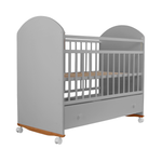 Детская кроватка Азбука Кроваток детская для новорожденных с ящиком Bellucci на колесах 120 60 серый, (серый)