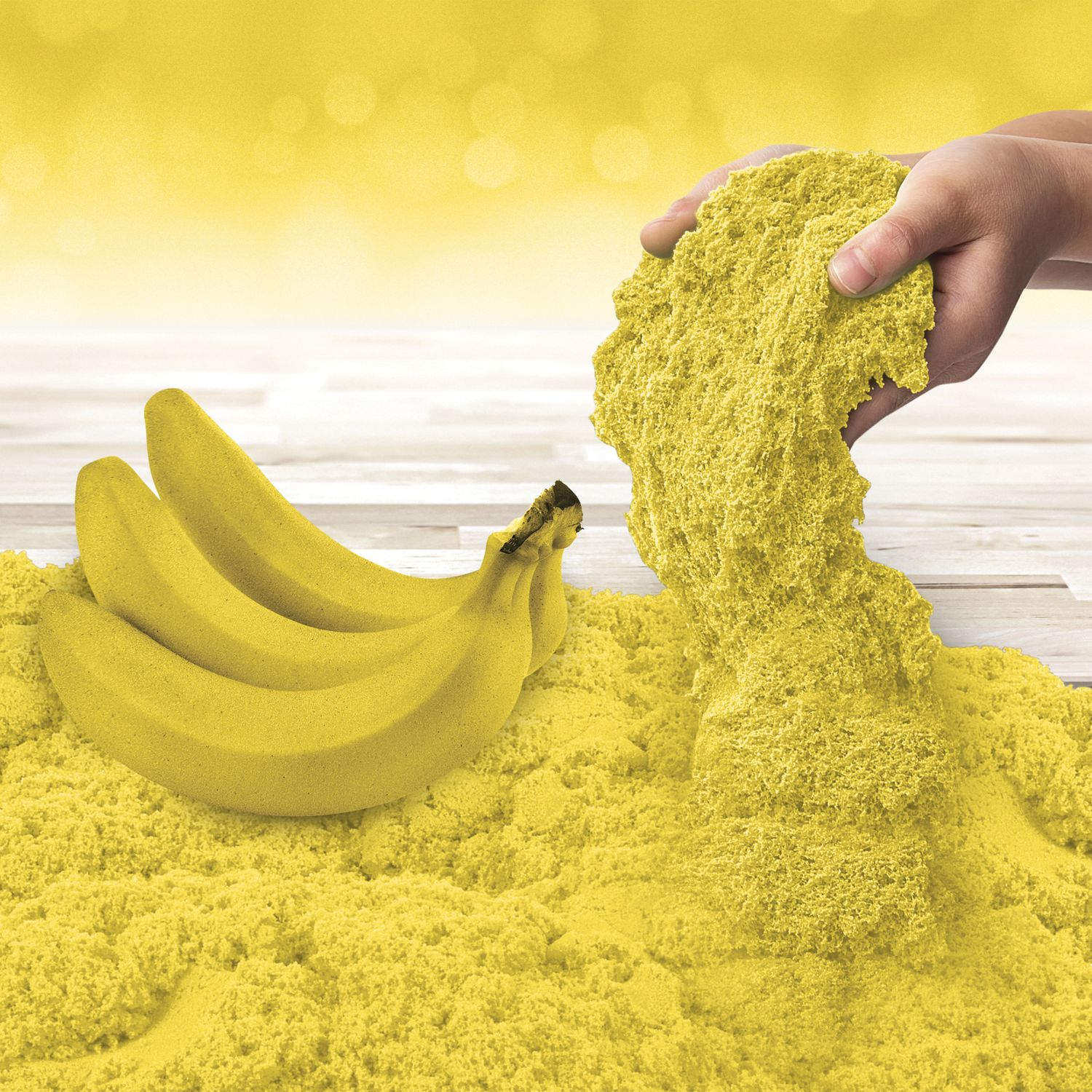 Песок для лепки Kinetic Sand Banana Slipt ароматизированный 227г 6053900/20124652 - фото 4