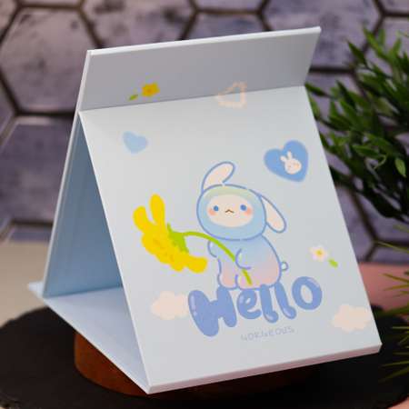 Зеркало настольное для макияжа iLikeGift Hello bunny blue