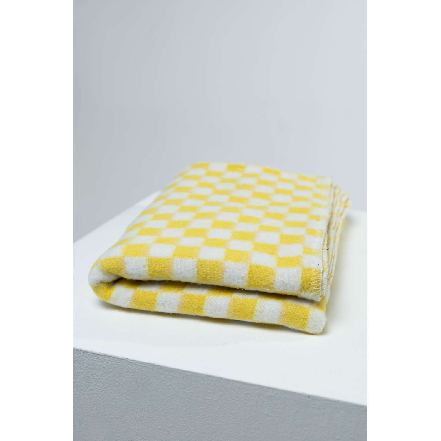 Одеяло байковое детское Суконная фабрика г. Шуя 100х140 рисунок клетка желтый - фото 5