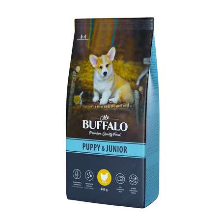 Корм для собак Mr.Buffalo Puppy Junior всех пород с курицей сухой 800г