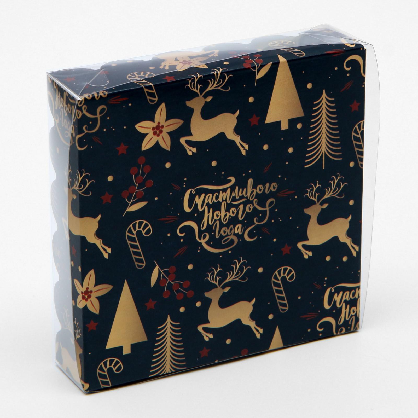 Коробочка Sima-Land для печенья«Рождественская ночь» 12×12×3 см. 1 шт. - фото 3