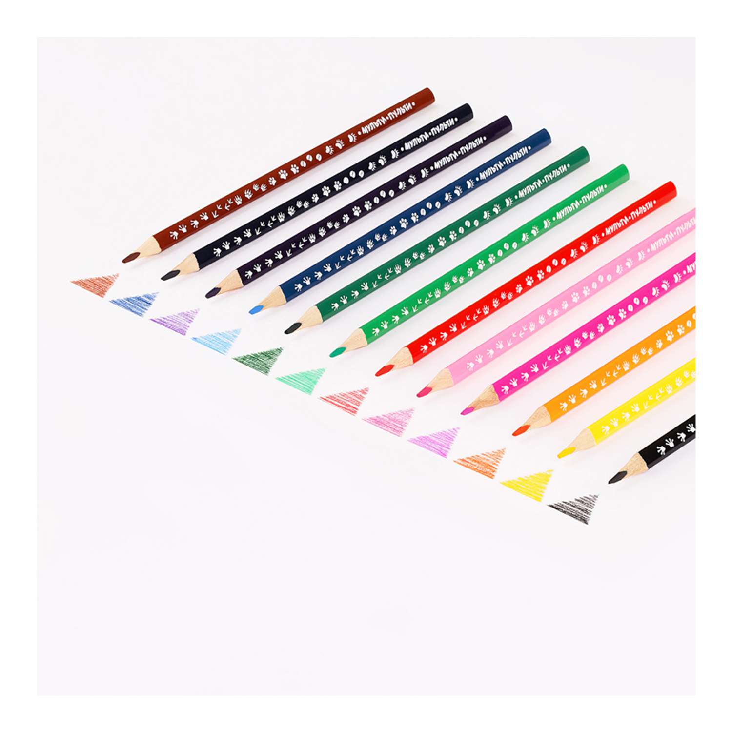 Набор карандашей цветных МУЛЬТИ ПУЛЬТИ Енот-следопыт 12 цветов трехгранных рисунок на корпусе - фото 4