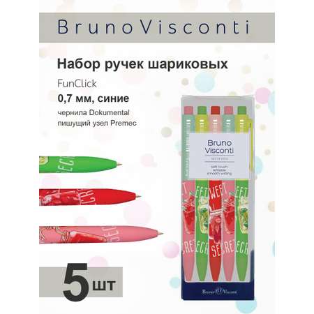 Набор из 5-ти шариковых ручек Bruno Visconti FunClick My refresh синие