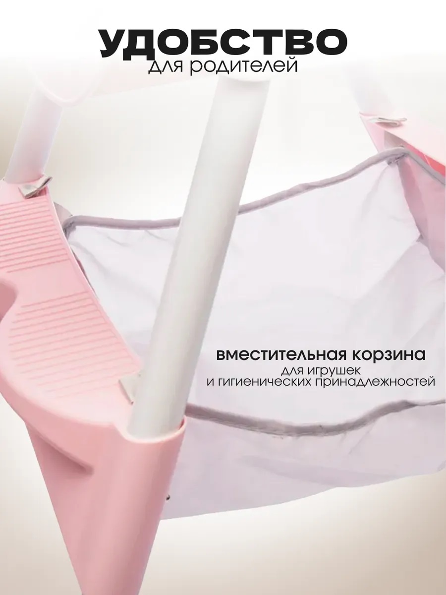 Стульчик для кормления TOMMY розовый классический - фото 4