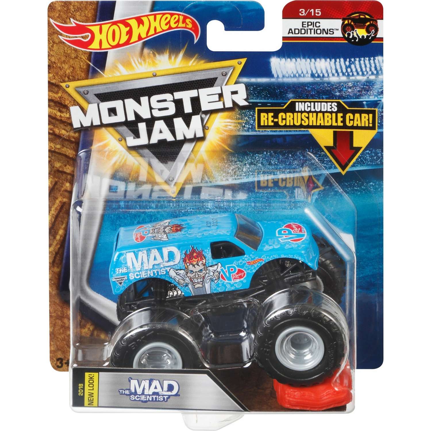 Машина Hot Wheels Monster Jam 1:64 Epic Edditions Безумный ученый FLW90 21572 - фото 2
