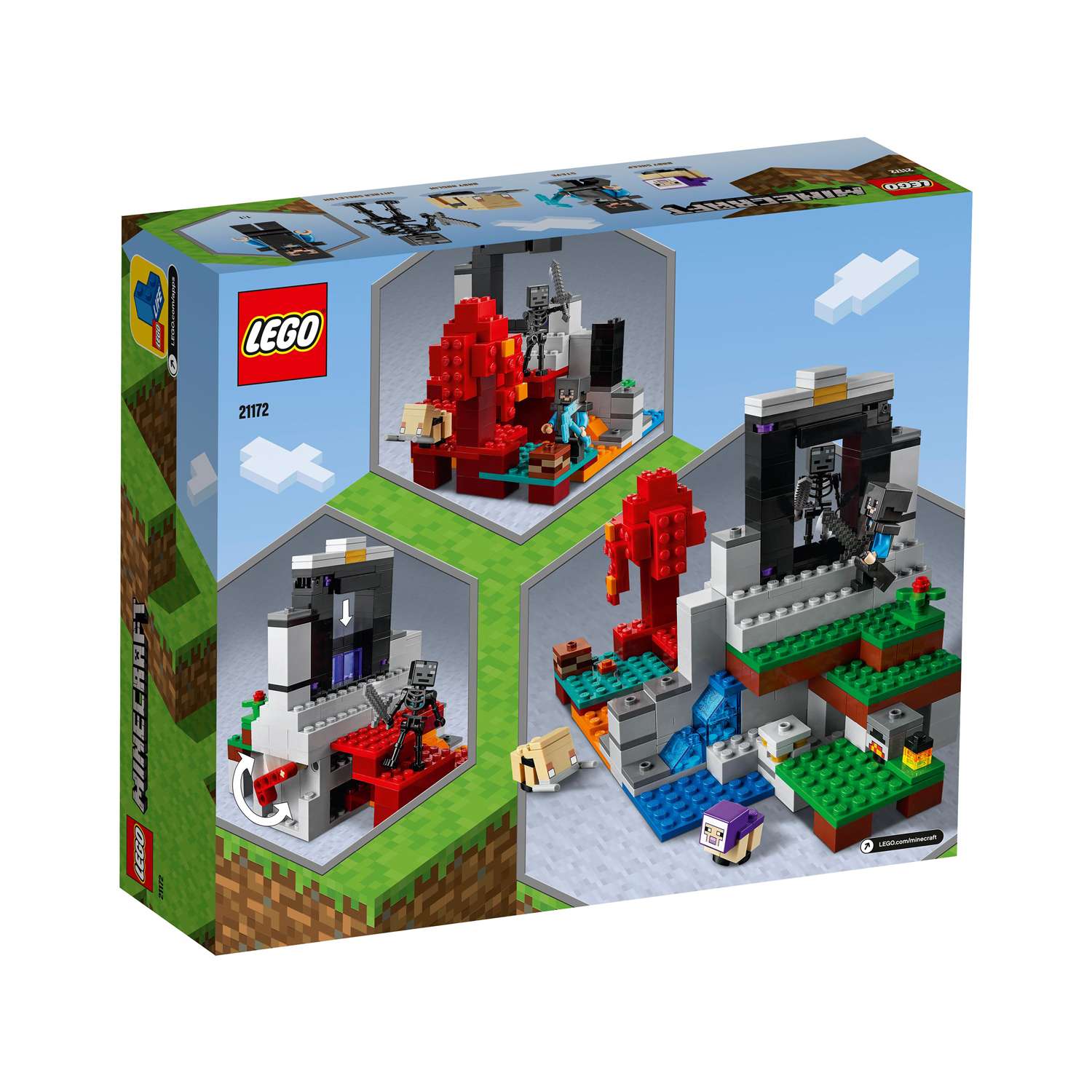 Конструктор детский LEGO Minecraft Разрушенный портал 21172 - фото 16