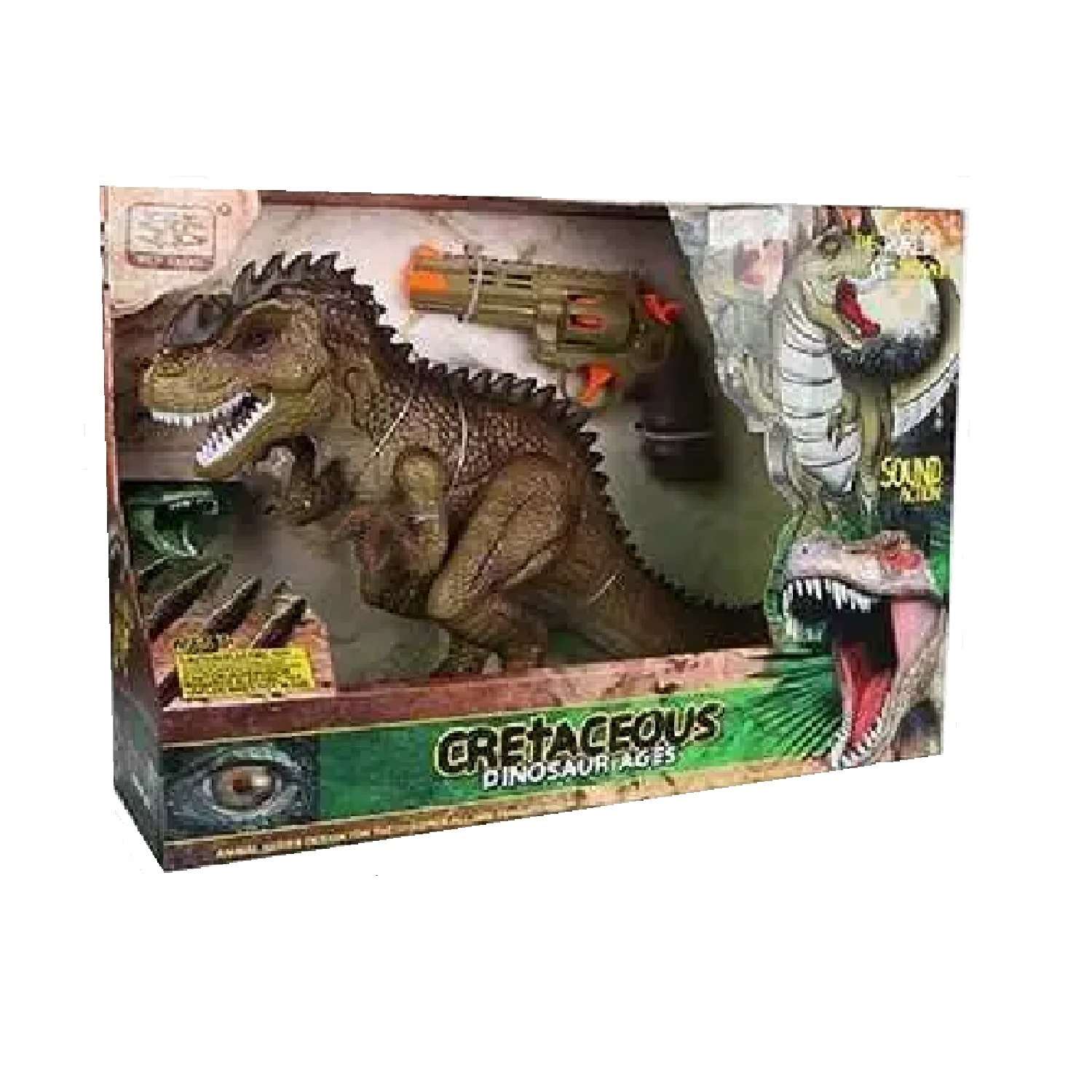 Игровой набор Junfa Охота на динозавра Тираннозавр и пистолет на ИК управлении зеленый на батарейках - фото 5