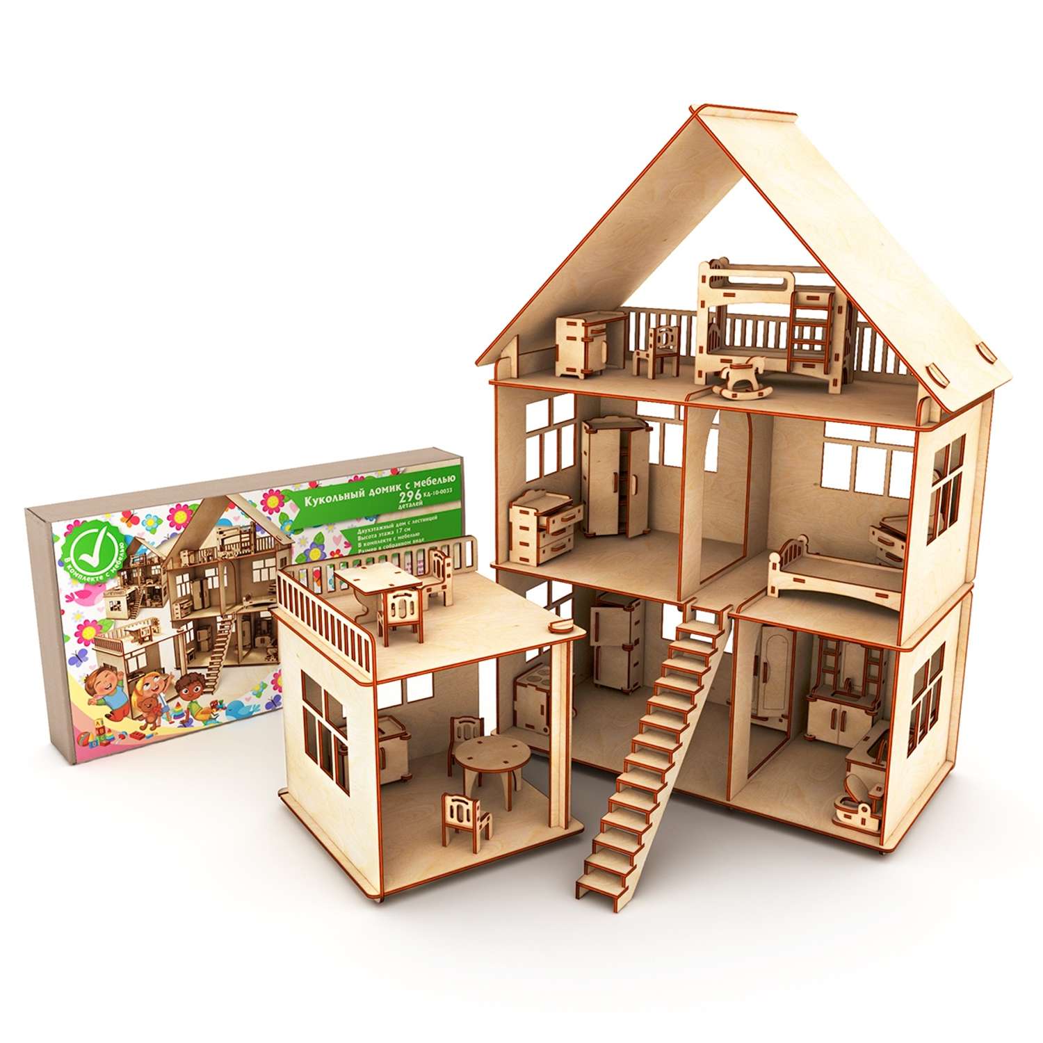 Кукольный домик Dolodom деревянный ТВУ-10-0033 1202 - фото 5
