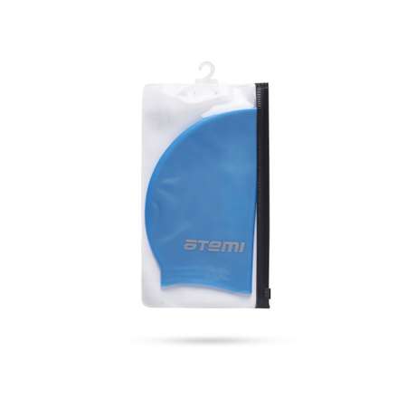 Шапочка для плавания TC402 Atemi тонкий силикон объём 56-67 см цвет голубой